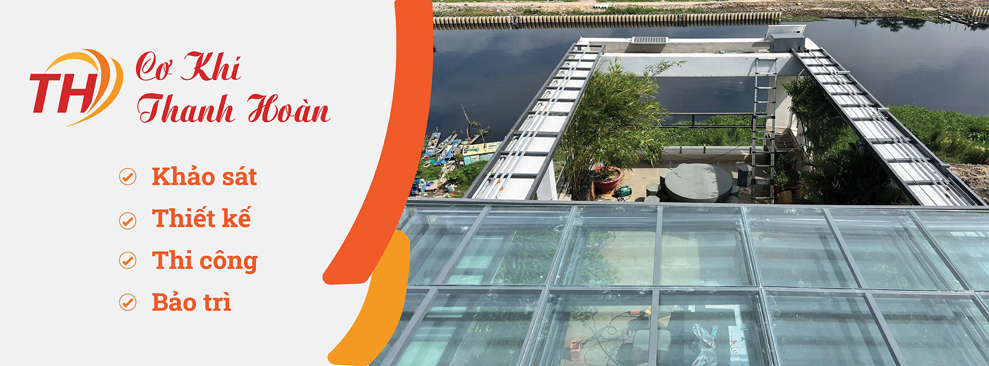 Cơ khí thanh hoàn thi công giếng trời